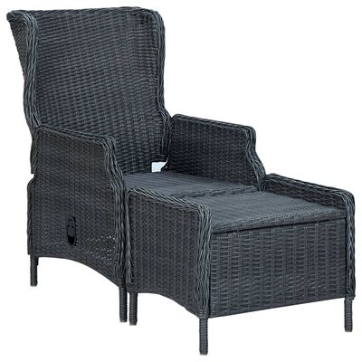 vidaXL 3 Piece Garden Lounge Set with Cushions Poly Rattan Dark Grey