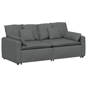 vidaXL Modular Sofa with Cushions Dark Grey