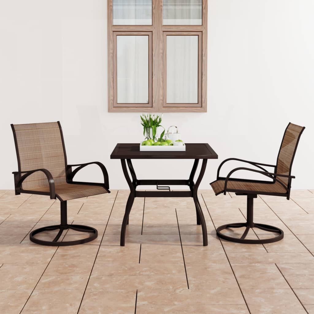 vidaXL 3 Piece Garden Dining Set Textilene and Steel