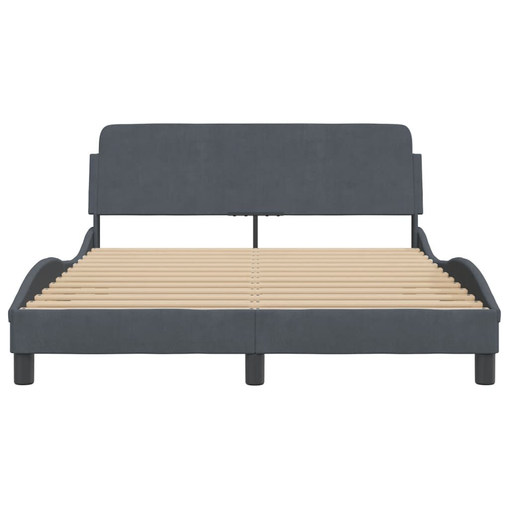 vidaXL Bed Frame without Mattress Dark Grey 137x187 cm Double Velvet