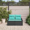 vidaXL Garden Sofa Black 123 x 62 x 69cm Poly Rattan