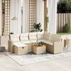vidaXL 8 Piece Garden Sofa Set with Cushions Beige Poly Rattan