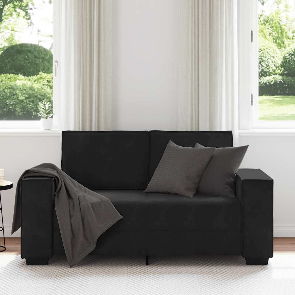 vidaXL 2-Seater Sofa Black 120 cm Velvet