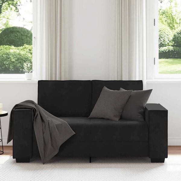 vidaXL 2-Seater Sofa Black 120 cm Velvet