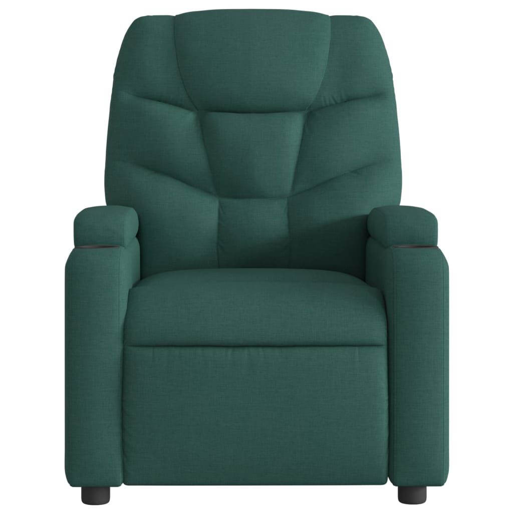 vidaXL Massage Recliner Chair Dark Green Fabric