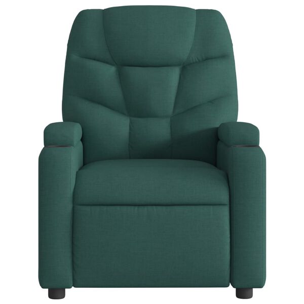 vidaXL Massage Recliner Chair Dark Green Fabric
