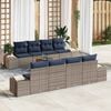 vidaXL Garden Sofa Set with Cushion 9 pcs Grey Poly Rattan