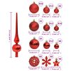 vidaXL 111 Piece Christmas Bauble Set Red Polystyrene