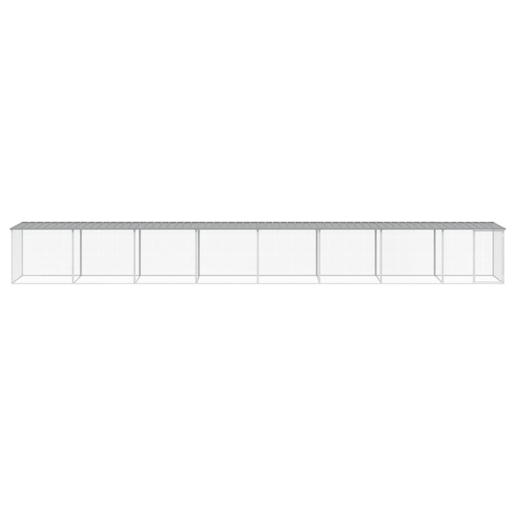 vidaXL Chicken Cage with Roof Light Grey 803x98x90 cm Galvanised Steel