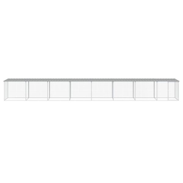 vidaXL Chicken Cage with Roof Light Grey 803x98x90 cm Galvanised Steel