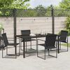 vidaXL Garden Dining Set 5 pcs Black Powder-Coated Steel