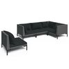 vidaXL 5 Piece Garden Lounge Set with Cushions Poly Rattan Dark Grey