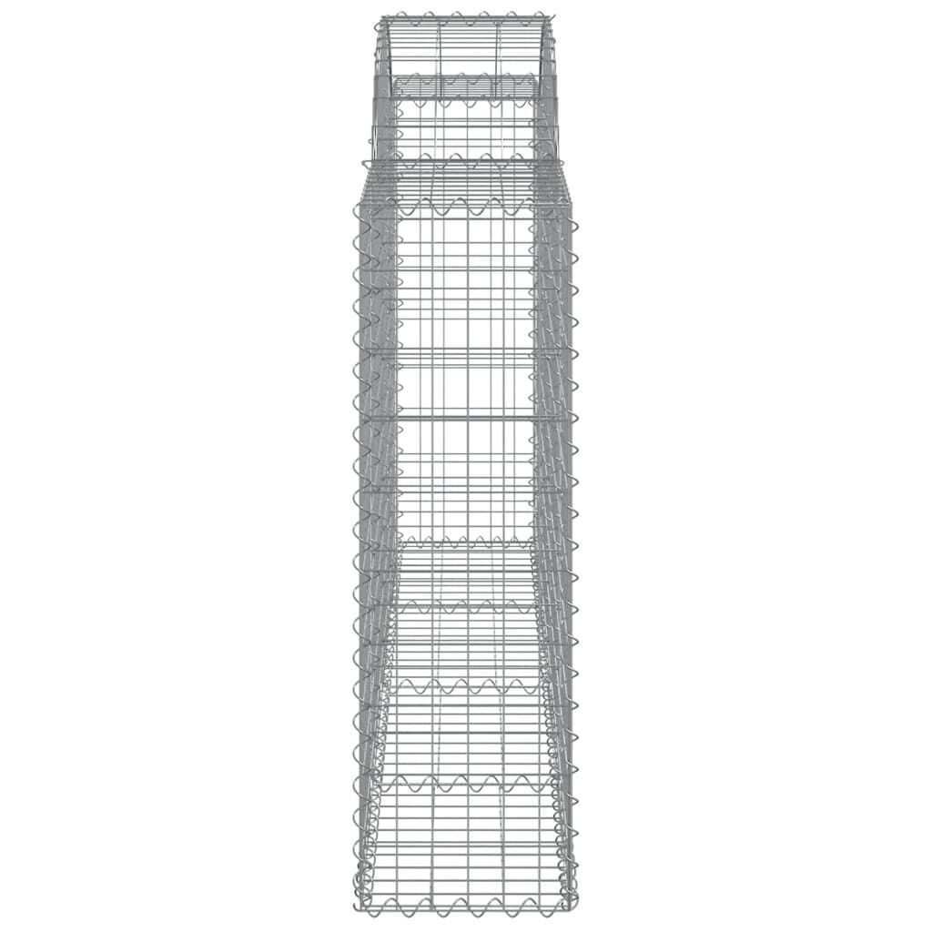 vidaXL Arched Gabion Baskets 2 pcs 200x30x100/120 cm Galvanised Iron