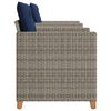 vidaXL 3 Piece Bistro Set with Cushions Grey Poly Rattan Acacia Wood