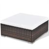 vidaXL 5 Piece Garden Lounge Set with Cushions Poly Rattan Brown