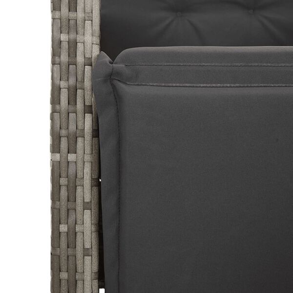 vidaXL 5 Piece Garden Dining Set with Cushions Grey Poly Rattan