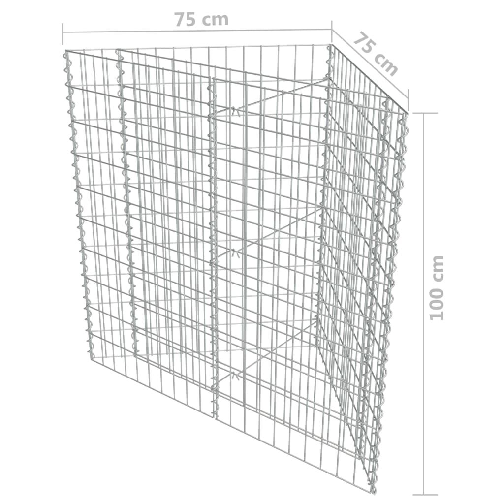 vidaXL Gabion Raised Bed Galvanised Steel 75x75x100 cm