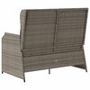 vidaXL Reclining Garden Bench with Cushions Grey Poly Rattan