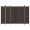 vidaXL 6-Panel Room Divider Brown 300x200 cm Fabric