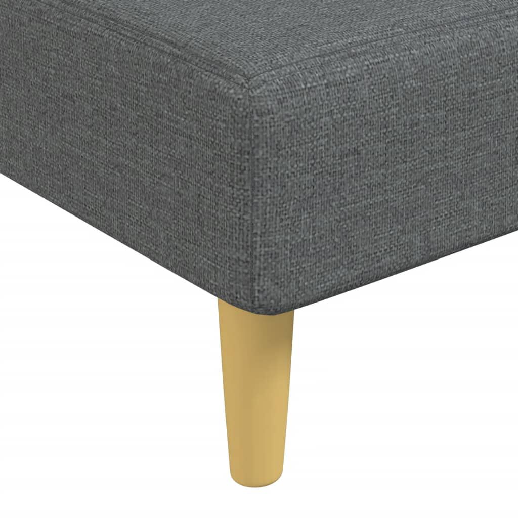 vidaXL Chaise Longue Dark Grey Fabric