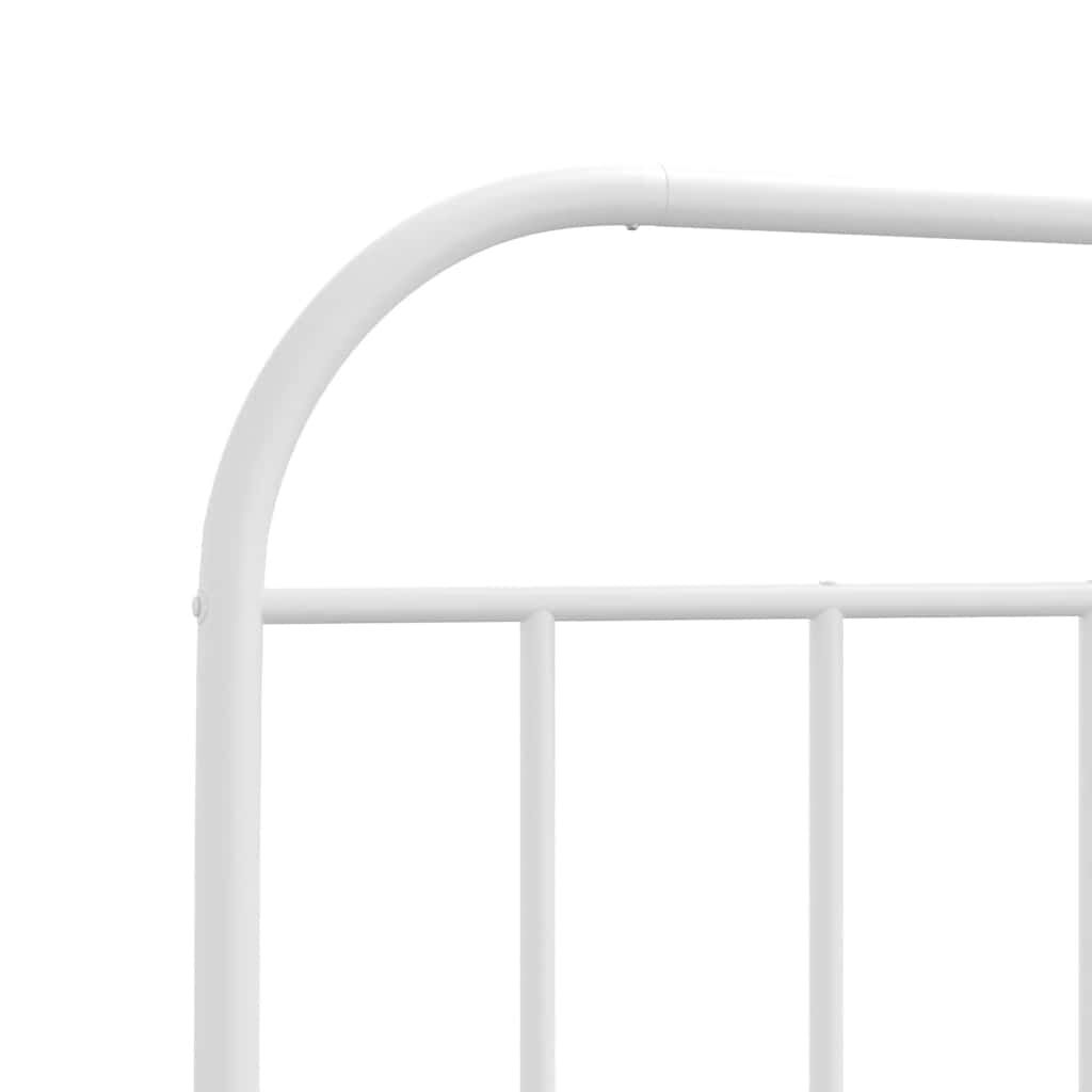vidaXL Metal Bed Frame without Mattress with Footboard White 100x200cm