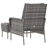 vidaXL Garden Chair with Footstool Grey Poly Rattan