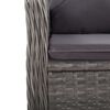 vidaXL 3 Piece Garden Bistro Set Poly Rattan and Glass Grey