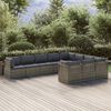 vidaXL 10 Piece Garden Lounge Set with Cushions Grey Poly Rattan