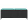 vidaXL Garden Bench with Cushion Black 110x30x40.5 cm Poly Rattan