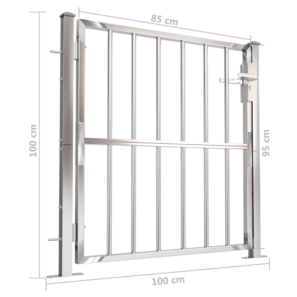 vidaXL Garden Gate 100x100 cm Stainless Steel