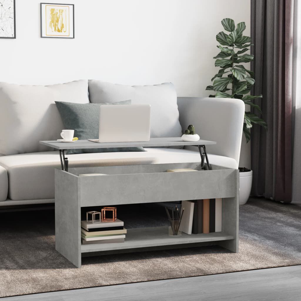 vidaXL Coffee Table Concrete Grey 102x50x52,5 cm Engineered Wood