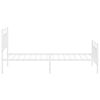 vidaXL Metal Bed Frame without Mattress with Footboard White 100x190cm