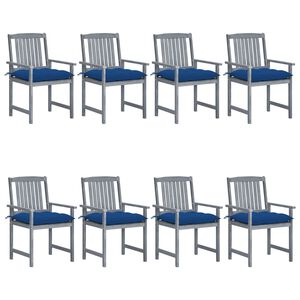 vidaXL Garden Chairs with Cushions 8 pcs Solid Acacia Wood Grey