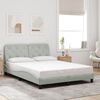 vidaXL Bed Frame with LED without Mattress Light Grey 137x190 cm Velvet