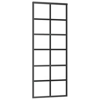 vidaXL Sliding Door ESG Glass and Aluminium 76x205 cm Black