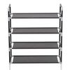 vidaXL Shoe Rack with 4 Shelves Metal and Non-woven Fabric Black
