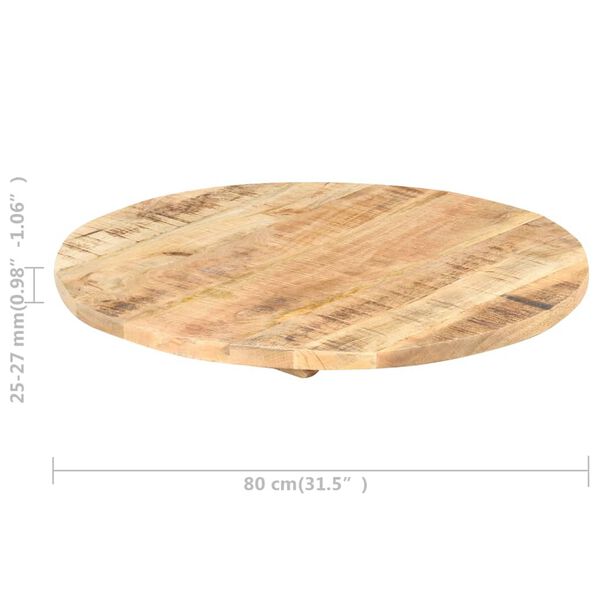 vidaXL Table Top Ø80x(2.5-2.7) cm Solid Mango Wood