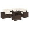 vidaXL 6 Piece Garden Sofa Set with Cushions Brown Poly Rattan