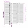 vidaXL Room Divider&nbsp;5 Panels White Solid Wood Paulownia