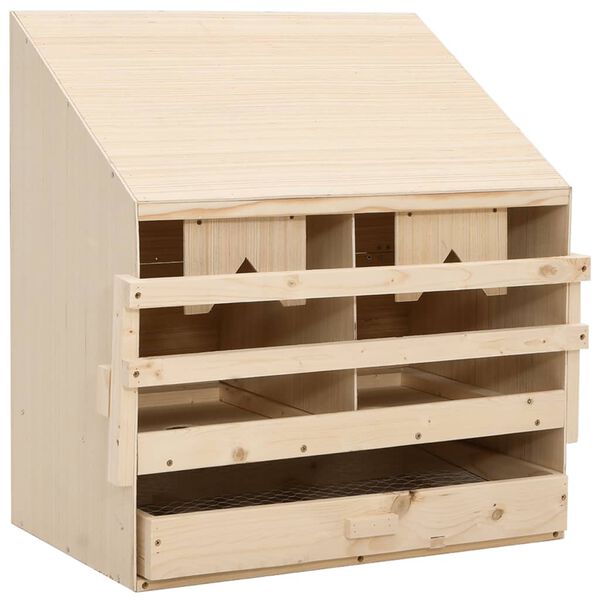 vidaXL Chicken Laying Nest 2 Compartments 63x40x65 cm Solid Pine Wood