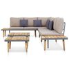 vidaXL 7-Seater Garden Lounge Set with Cushions Solid Acacia Wood Brown
