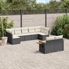 vidaXL 9 Piece Garden Sofa Set with Cushions Black Poly Rattan