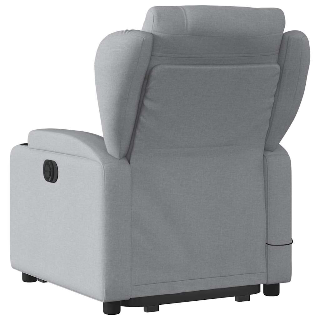 vidaXL Stand up Massage Recliner Chair Light Grey Fabric