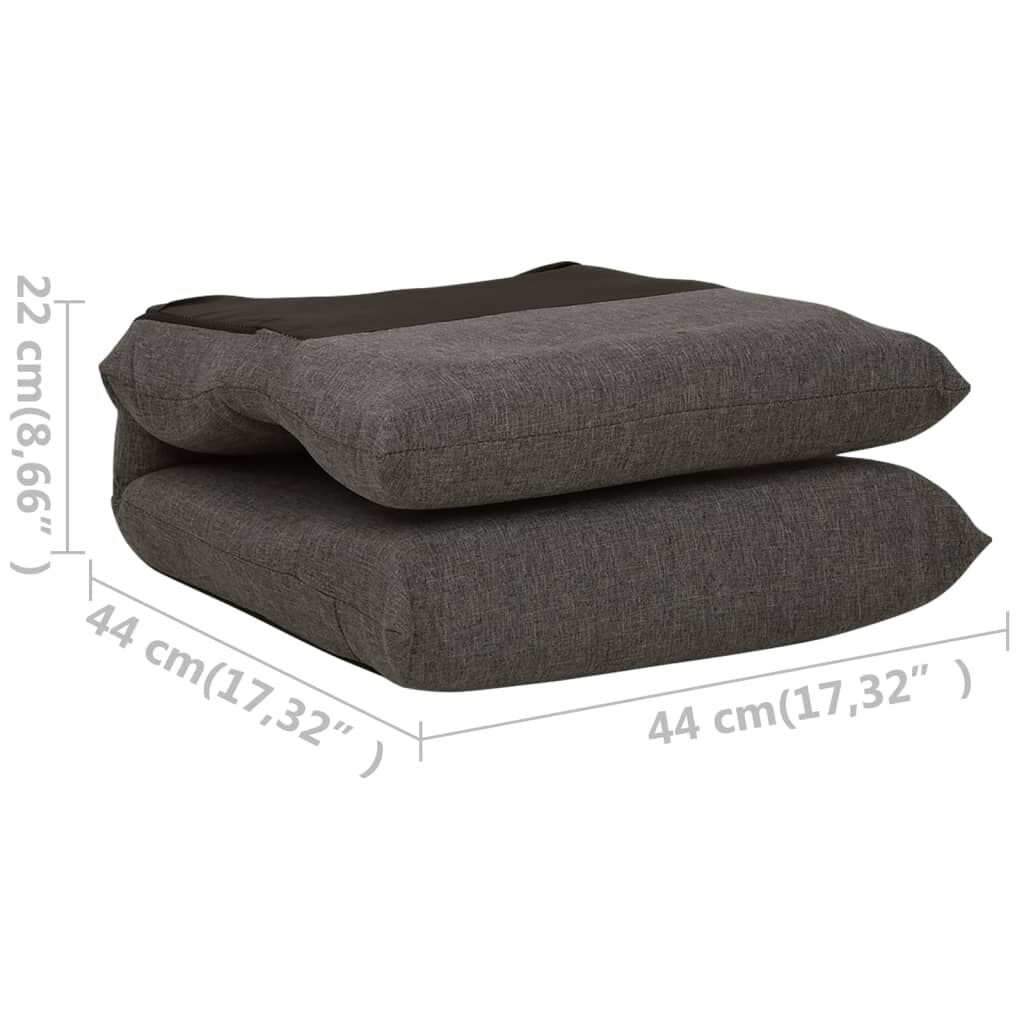 vidaxl Folding Floor Chair Dark Grey Fabric