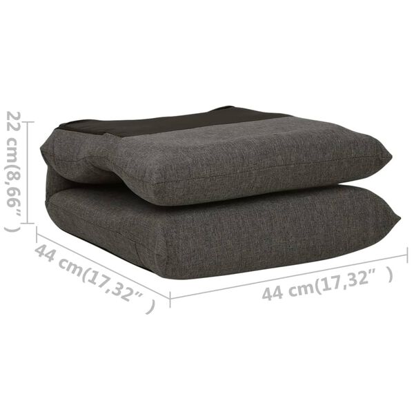 vidaxl Folding Floor Chair Dark Grey Fabric