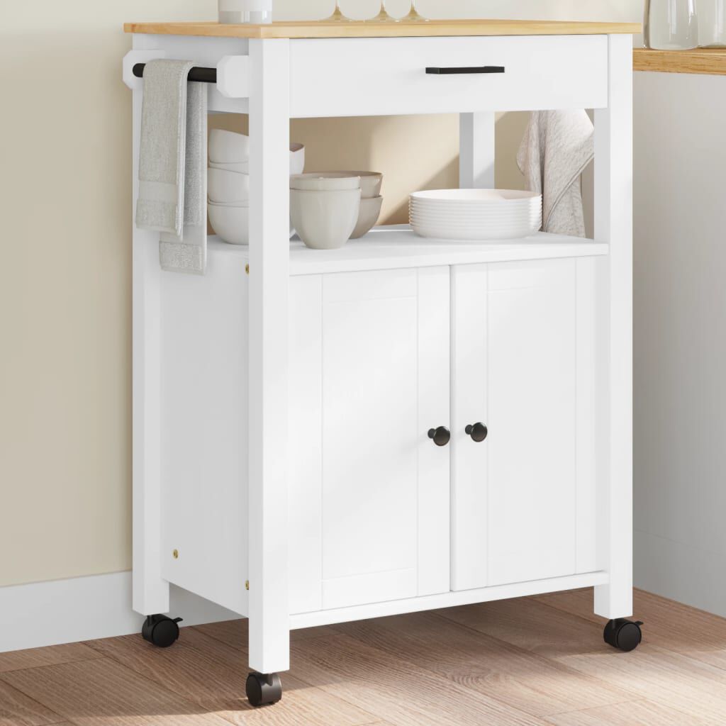 vidaXL Kitchen Trolley MONZA 60x40x90 cm Solid Wood Pine