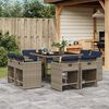 vidaXL 17 Piece Garden Dining Set with Cushions Grey Poly Rattan