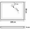 vidaXL Rectangular ABS Shower Base Tray Black 80x100 cm