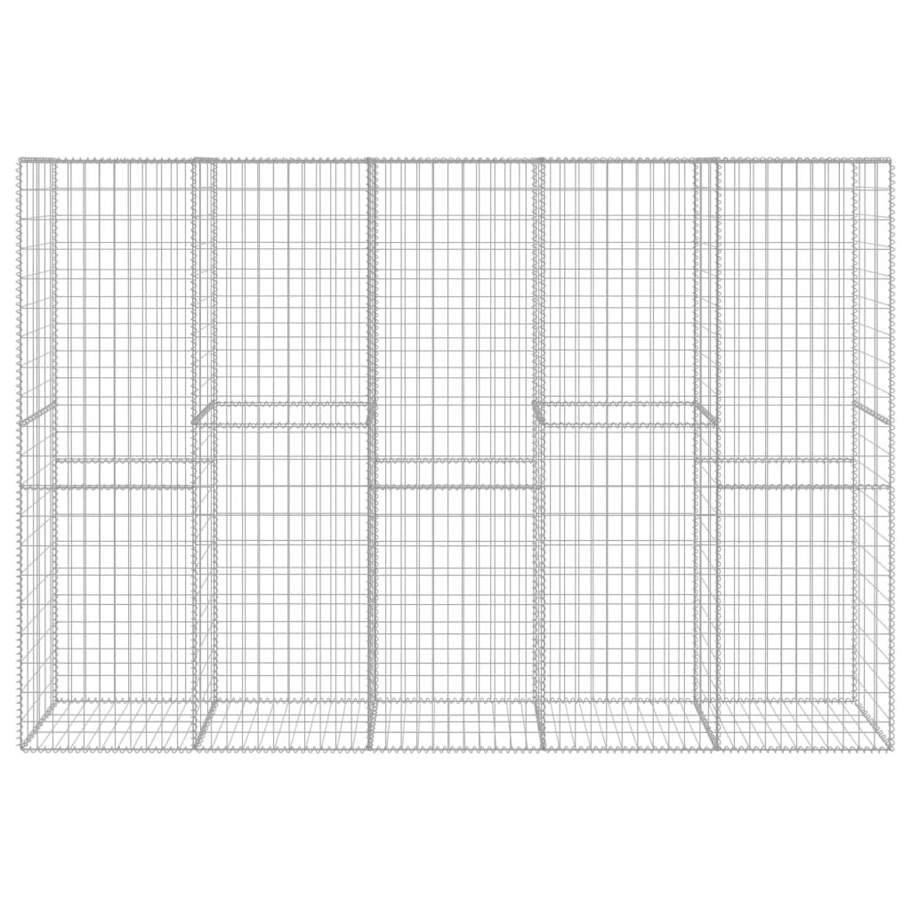 vidaXL Gabion Wall with Cover Galvanised Steel 300x50x200 cm