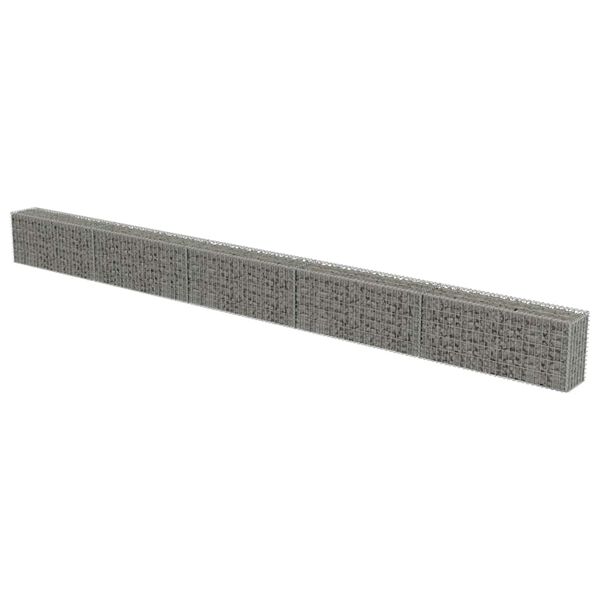 vidaXL Gabion Wall with Covers Galvanised Steel 600x30x50 cm